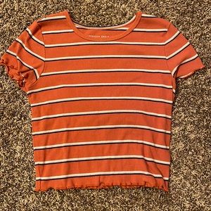 Orange striped crop top